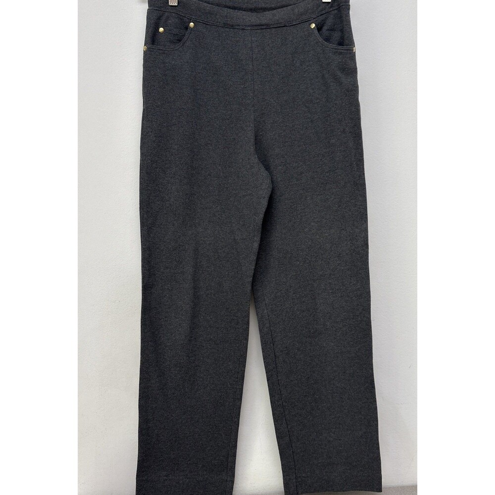 Escada Sport Dark Gray‎ Knit Stretch Pants Elastic Waist, Pockets Womens Size 38
